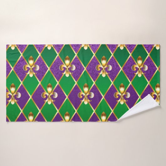 Sieraden Achtergrond Mardi Gras Badhanddoek (Badhanddoek)