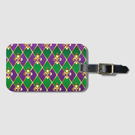 Sieraden Achtergrond Mardi Gras Bagagelabel (Voorkant (horizontaal))