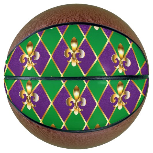 Sieraden Achtergrond Mardi Gras Basketbal (Voorkant)