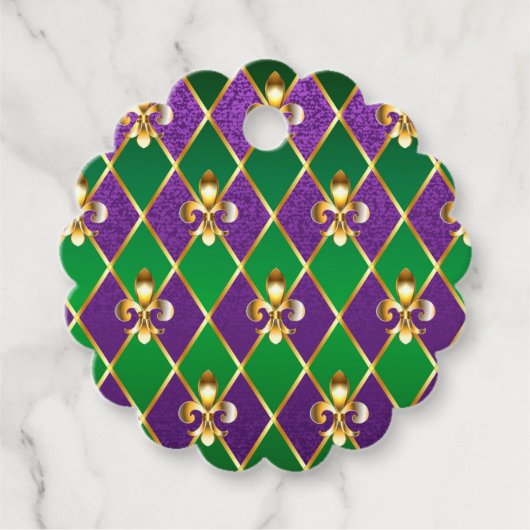 Sieraden Achtergrond Mardi Gras Bedankjes Labels (Voorkant)