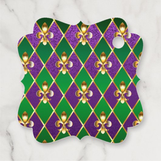 Sieraden Achtergrond Mardi Gras Bedankjes Labels (Achterkant)