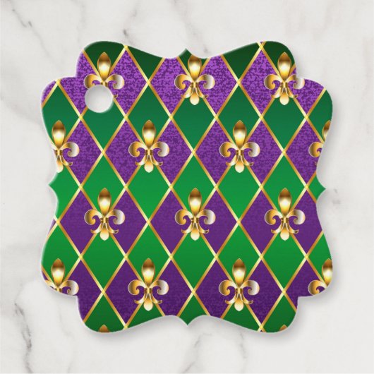 Sieraden Achtergrond Mardi Gras Bedankjes Labels (Voorkant)