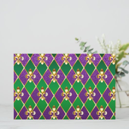Sieraden Achtergrond Mardi Gras Briefpapier (Staand voorkant)