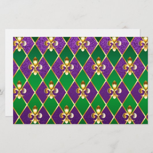 Sieraden Achtergrond Mardi Gras Briefpapier (Voorkant / Achterkant)