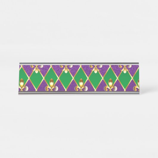 Sieraden Achtergrond Mardi Gras Bureau Naambordje (Voorkant)