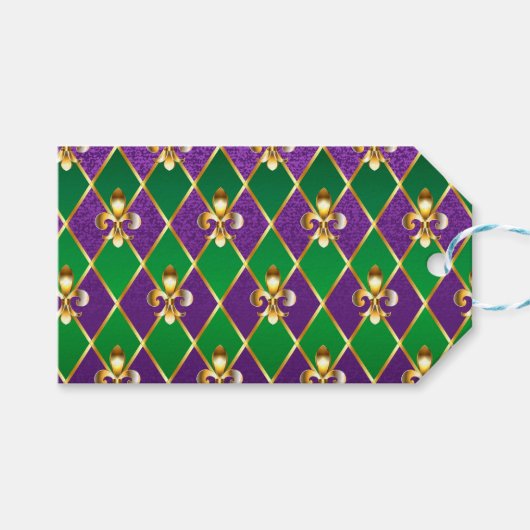 Sieraden Achtergrond Mardi Gras Cadeaulabel (Voorkant (Horizontaal))