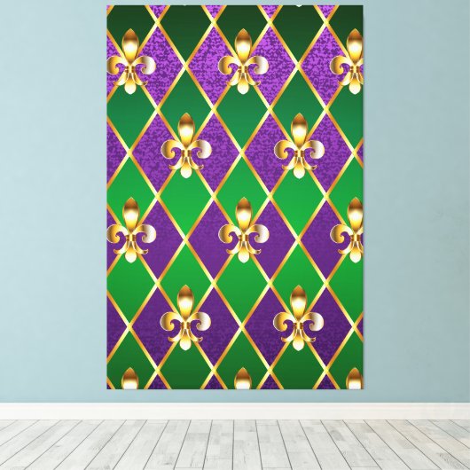 Sieraden Achtergrond Mardi Gras Canvas Afdruk (Insitu (Houten vloer))