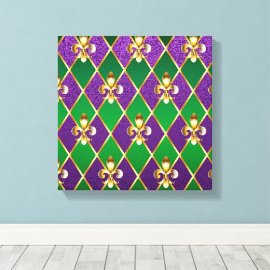 Sieraden Achtergrond Mardi Gras Canvas Afdruk (Insitu (Houten vloer))