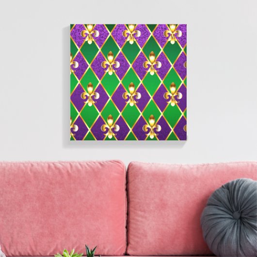 Sieraden Achtergrond Mardi Gras Canvas Afdruk (Insitu (Woonkamer))