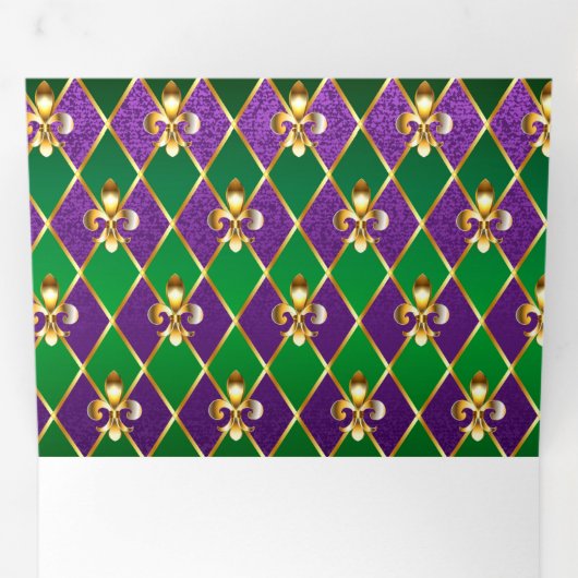 Sieraden Achtergrond Mardi Gras Drieluik Aankondiging (Binnenzijde eerst)