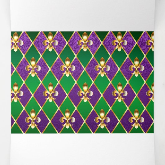 Sieraden Achtergrond Mardi Gras Drieluik Uitnodiging (Binnenkant midden)