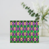 Sieraden Achtergrond Mardi Gras Feestdagenkaart (Staand voorkant)