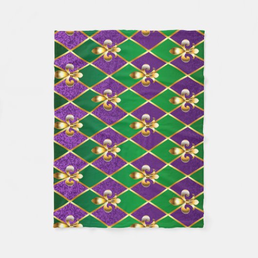 Sieraden Achtergrond Mardi Gras Fleece Deken (Voorkant)