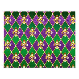 Sieraden Achtergrond Mardi Gras Foto Afdruk