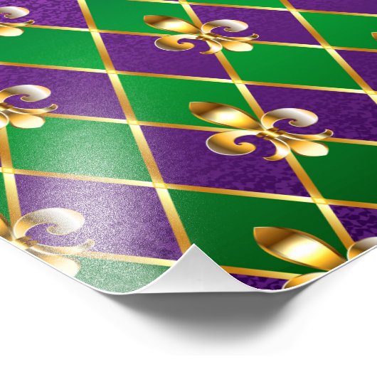 Sieraden Achtergrond Mardi Gras Foto Afdruk (Hoek)