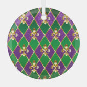 Sieraden Achtergrond Mardi Gras Glas Ornament (Voorkant)