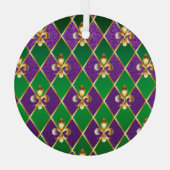 Sieraden Achtergrond Mardi Gras Glas Ornament (Achterkant)