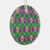 Sieraden Achtergrond Mardi Gras Glas Ornament (Voorkant Rechts)