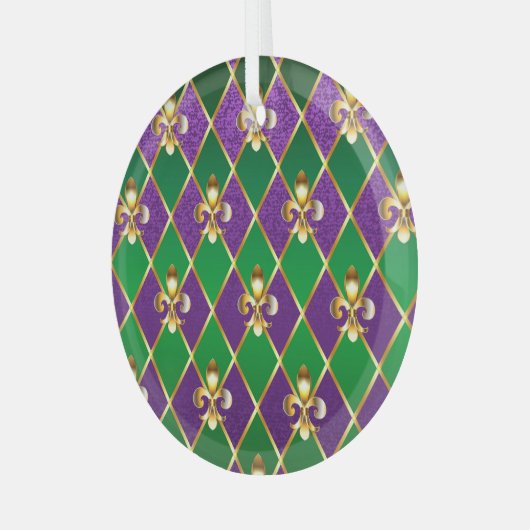 Sieraden Achtergrond Mardi Gras Glas Ornament (Voorkant links)