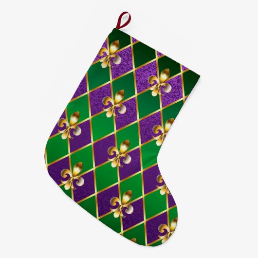 Sieraden Achtergrond Mardi Gras Grote Kerstsok (Voorkant (Hangend))