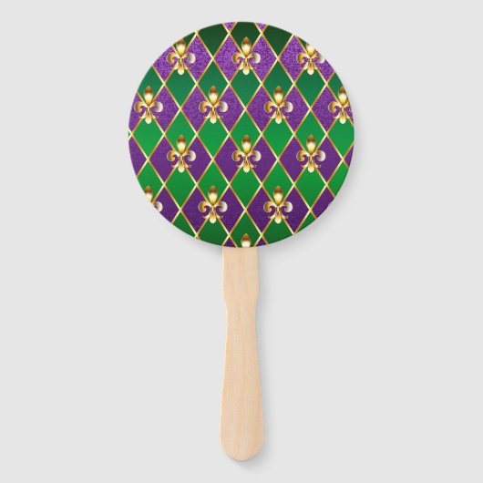 Sieraden Achtergrond Mardi Gras Handwaaier (Voorkant)