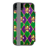 Sieraden Achtergrond Mardi Gras Incipio iPhone Portemonnee Hoesje (Agenda Achterkant)