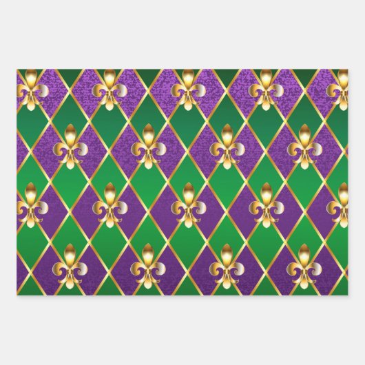 Sieraden Achtergrond Mardi Gras Inpakpapier Vel (Voorkant 2)