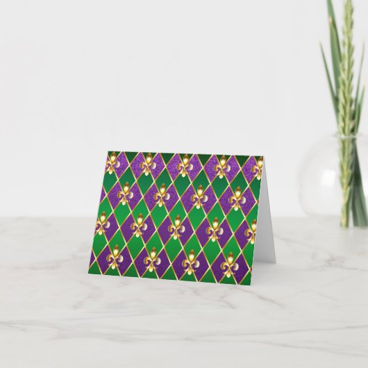 Sieraden Achtergrond Mardi Gras Kaart (Voorkant)