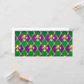 Sieraden Achtergrond Mardi Gras Kaart (Voorkant / Achterkant in situ)