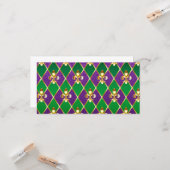 Sieraden Achtergrond Mardi Gras Kaart (Voorkant / Achterkant in situ)