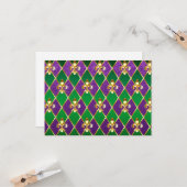 Sieraden Achtergrond Mardi Gras Kaart (Voorkant / Achterkant in situ)