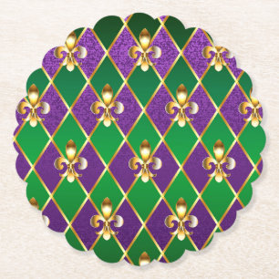 Sieraden Achtergrond Mardi Gras Kartonnen Onderzetters