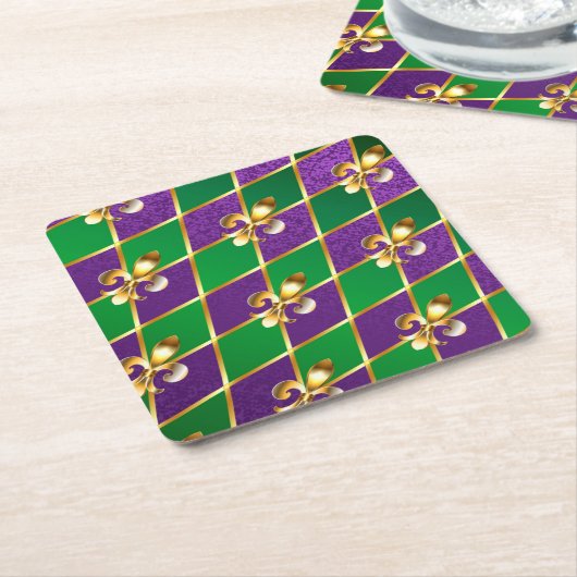 Sieraden Achtergrond Mardi Gras Kartonnen Onderzetters (Schuin)