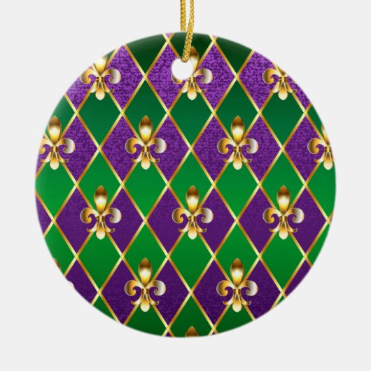 Sieraden Achtergrond Mardi Gras Keramisch Ornament (Voorkant)