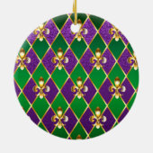 Sieraden Achtergrond Mardi Gras Keramisch Ornament (Achterkant)