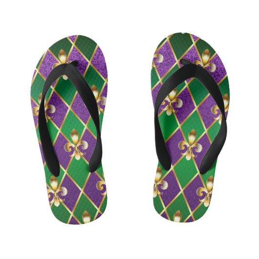 Sieraden Achtergrond Mardi Gras Kinder Teenslippers (Voetbed)