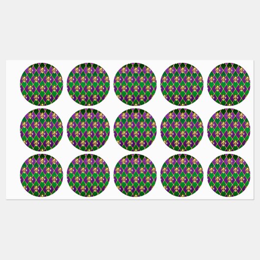Sieraden Achtergrond Mardi Gras Labels (Vel)