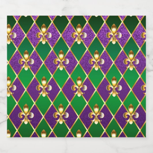 Sieraden Achtergrond Mardi Gras Likeurfles Etiket (Enkel label)