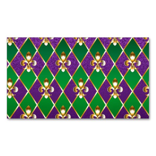 Sieraden Achtergrond Mardi Gras Magnetisch Visitekaartje (Voorkant)