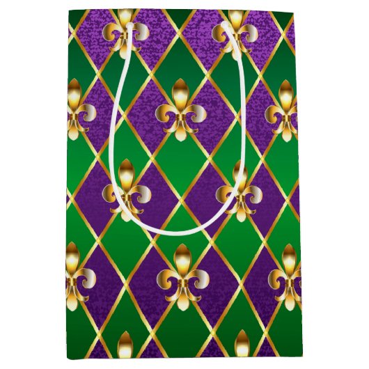 Sieraden Achtergrond Mardi Gras Medium Cadeauzakje (Voorkant)