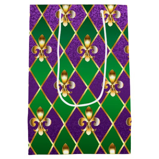 Sieraden Achtergrond Mardi Gras Medium Cadeauzakje (Achterkant)