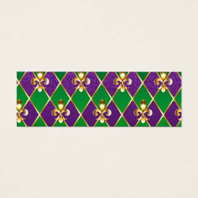 Sieraden Achtergrond Mardi Gras Mini Visitekaartjes (Voorkant)