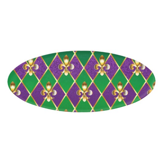 Sieraden Achtergrond Mardi Gras Naambadge (Voorkant)