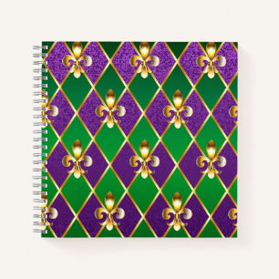 Sieraden Achtergrond Mardi Gras Notitieboek