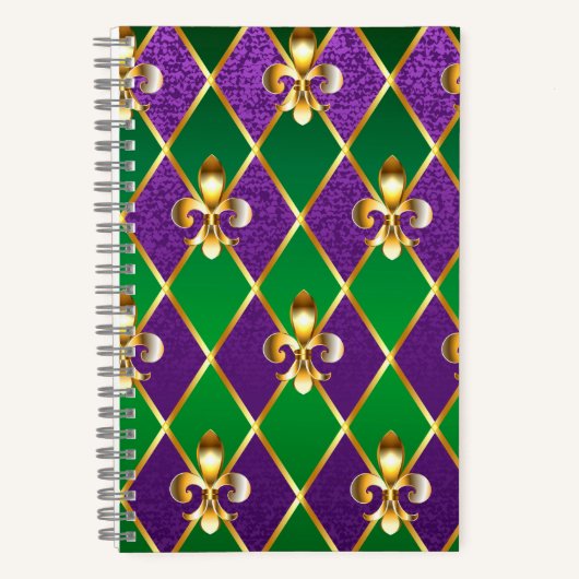 Sieraden Achtergrond Mardi Gras Notitieboek (Voorkant)