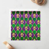 Sieraden Achtergrond Mardi Gras Notitiekaartje (Voorkant / Achterkant in situ)