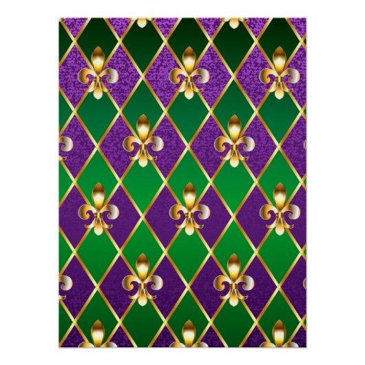 Sieraden Achtergrond Mardi Gras Perfect Poster (Voorkant)