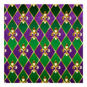 Sieraden Achtergrond Mardi Gras Perfect Poster