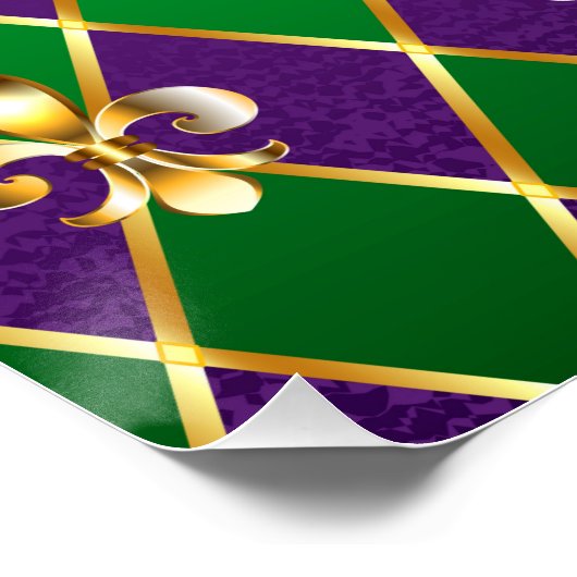 Sieraden Achtergrond Mardi Gras Perfect Poster (Hoek)