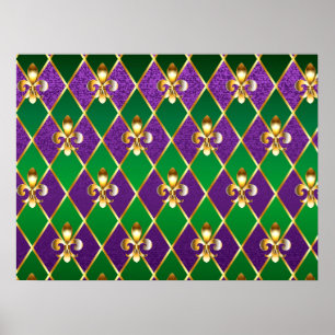 Sieraden Achtergrond Mardi Gras Poster